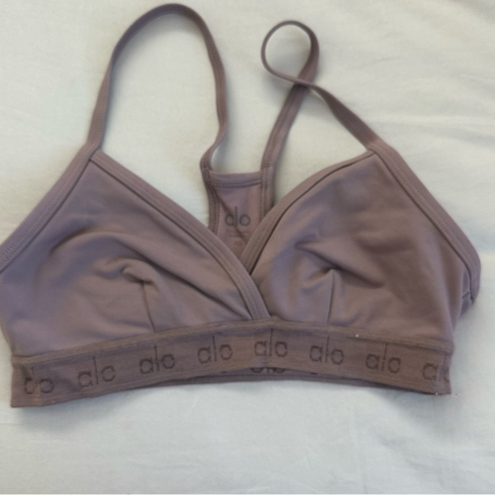 ALO Yoga Women's Purple Triangle Bra With Mesh Lining